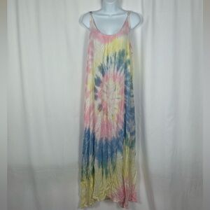 Raviya Tie-Dye adjustable spaghetti strap Maxi Dress L